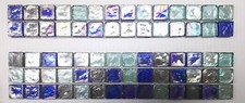 Mosaic Lustre Glass Tiles, green blues and greys. Sheets or Strips. YOU CHOOSE