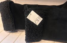 ZARA Knee High Black Suede