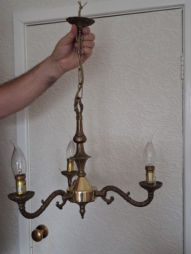 Brass chandelier arm ceiling - brass, 3-arm