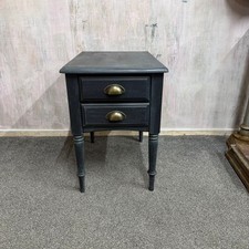 Shabby Chic Painted Grey Ducal Bedside Table End Lamp Table 2 Drawers