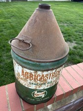 Vintage Agricastrol Tractor Oil Can 5 Gallon Rounded (Dented) House Clearance