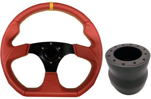Red black 350mm steering - red, d1