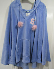 PRIMARK DISNEY LILO STITCH HOODED PONCHO ROBE BLUE LOUNGE TOP SLEEVE BLANKET M L