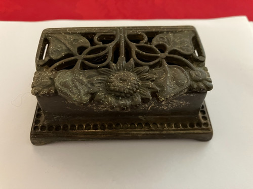 Small brass double inkwell - small,