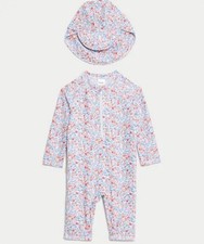 M&S 2 piece Girl Baby Floral