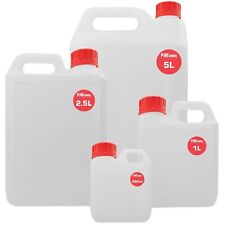 500ML 1L 2.5L 5L Litre Plastic Jerry Can Bottle Water Container Tamper Red Caps
