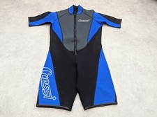Cressi Wetsuit Mens Size 4 L XL Black Blue Neoprene Shorty