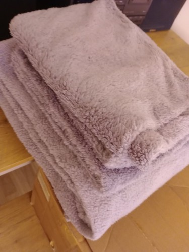Habitat fleece grey double - grey, bed