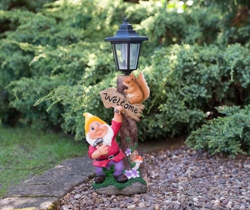 Solar powered yellow gnome - solar,