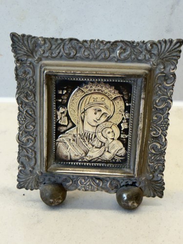 Greek orthodox silver icon - greek,
