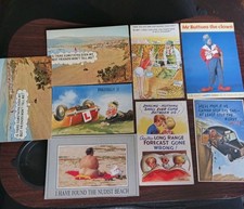 Vintage 8 SEASIDE  COLLECTIBLE POSTCARDS.  5 Unused, 3 Used