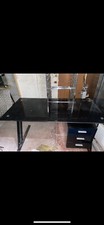 Glass desk with drawers used 