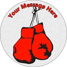 Boxing Gloves Personalised Cake Toppers Edible Icing Wafer Decor Punch Sport