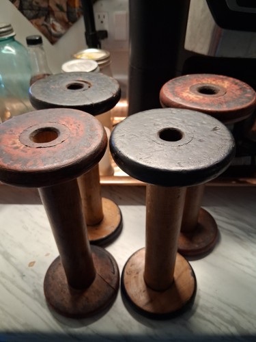Vintage wooden thread - vintage, spools