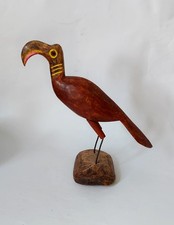 Hand-crafted Light Wood Bird Sculpture Primitive Style Home Decor