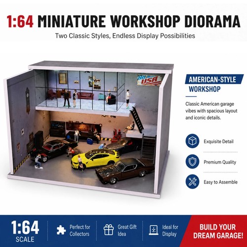 Diorama garage model led - garage,