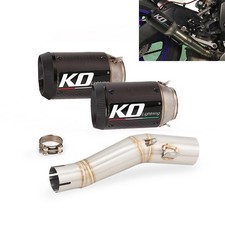 For Yamaha YZF R6 2006-2025 Middle 60mm Exhaust Carbon Fiber Muffler Link Pipe