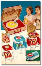 KIDS TOY RECORD PLAYER FRIDGE