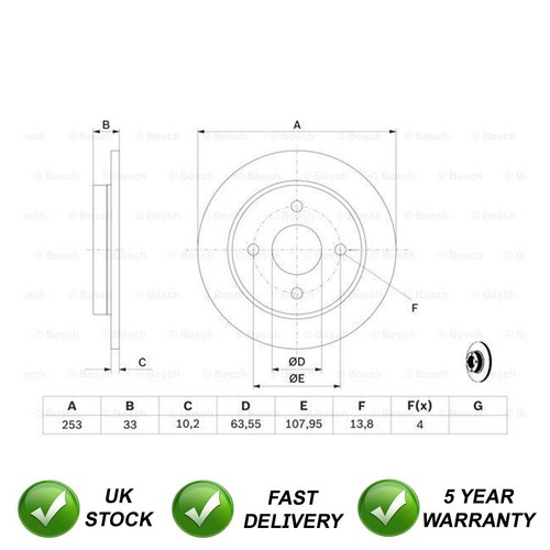 Brake disc rear sjr fits - rear,