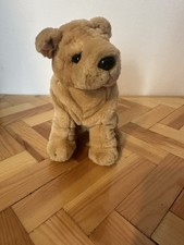 Keel Toys Dog Shar pei Beige Brown Soft Plush Toy Puppy Wrinkled Wrinkly Sitting