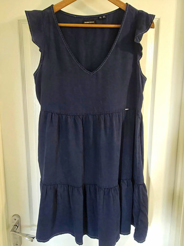 Superdry navy denim neck - navy, v-neck