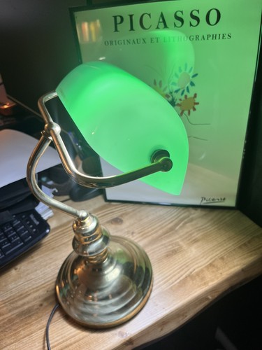 Retro bankers lamp - retro, polished