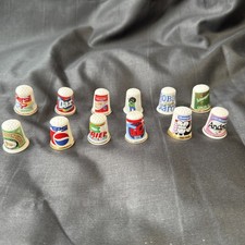 Collection Of Vintage Advertising Fine Bone China Thimbles x 12