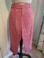 1950S TROUSERS PANTS CROP ROCK & ROLL  LINDYBOP  RED GINGHAM  1940S SIZE 12