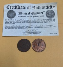 Pair of 1808 East India Co X Cash Coins (2) - Admiral Gardner Shipwreck Coins
