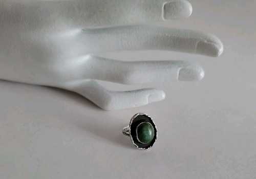 Old pawn ring green - pawn, turquoise