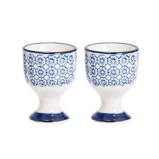 2x Hand-Printed Egg Cups