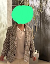 ZARA BOYS HOUNDSTOOTH WOOL BLAZER, 5 YEARS, PRISTINE CONDITION 