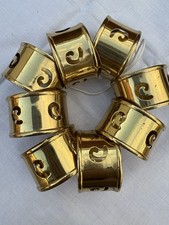 Brass Napkin Rings Vintage With Swirl Theme