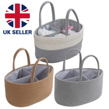New Diaper Caddy Organizer Large Cotton Rope Nursery Baby Basket Storage Bag UK