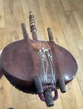 Vintage Kora African Instrument Gourd Shaped Body Decorative 70cm Ht.