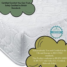 New Baby Travel Cot Mattress – Comfortable, Fully Breathable, Quilted Cover