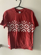 ADDICT CLOTHING RED PATTERN T-SHIRT MEDIUM SKATE SKATEBOARD STUSSY CARHARTT