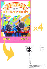 SET OF 4 postcards "Railway