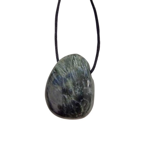 Seraphinite drilled tumble - seraphinite,