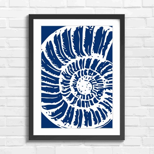 Blue and white - blue, nautilus