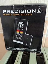 Precision Radio Controlled Weather Station-Clock, Black. Old Stock.
