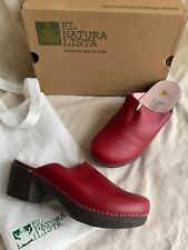 EL NATURALISTA BEAUTIFUL RED LEATHER CLOG STYLE SHOES, NEW, UK 6.5 EUR 40, £99