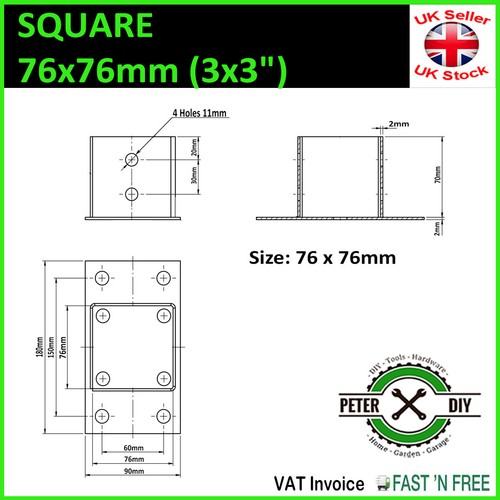 Post support holder galvanised - support,
