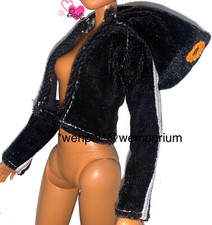 My Scene Barbie Chelsea Working Radio Jacket Coat Black Velvet Doll Clothes