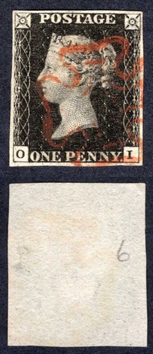 Penny black plate fine - plate, 6
