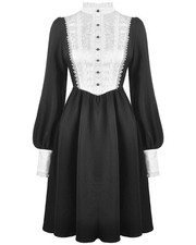 Dark In Love Gothic Lolita Doll Dress Black White Victorian Steampunk Witch Nun