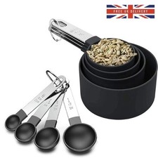 8-Piece Black Measuring Cups &