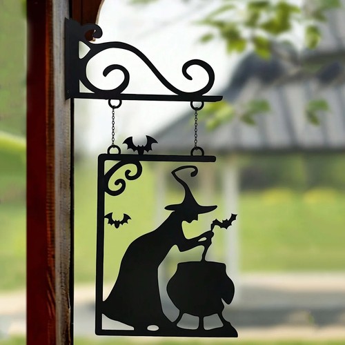 Halloween witch metal wall - halloween,