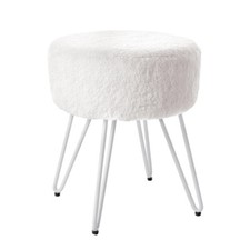 Small Faux Fur Padded Ottoman
