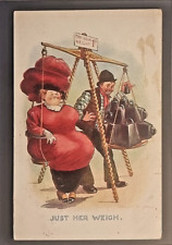 Fred Spurgin Comic Postcard 1916 Fat Lady Weighing Machine